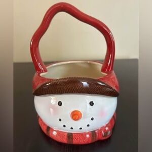 St. Nicholas Square Warm Wishes Snowman Holiday Christmas Candy Dish Centerpiece